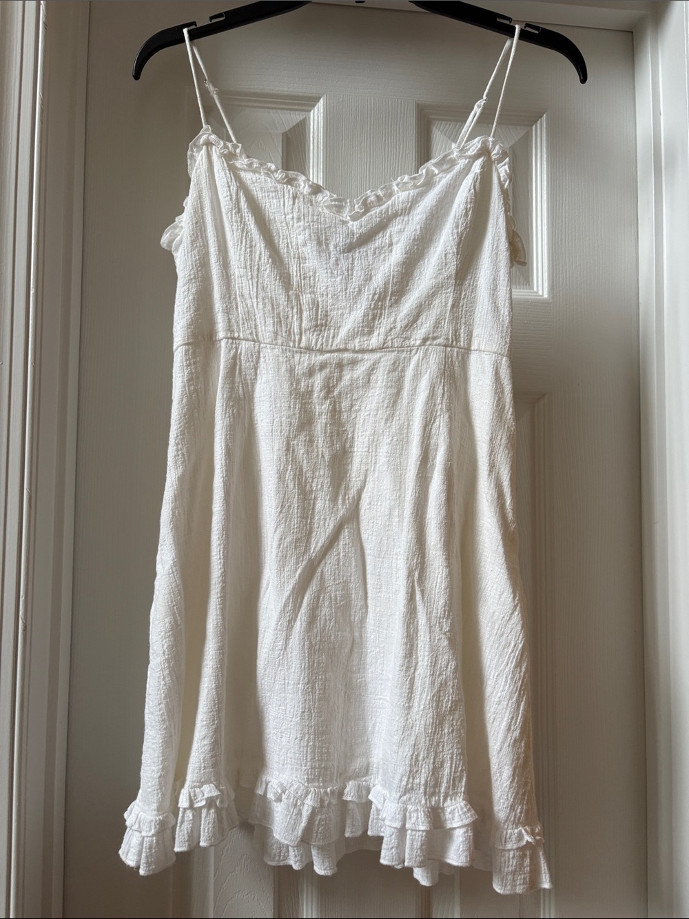 Princess Polly White Ruffle-Trim Slip Dress